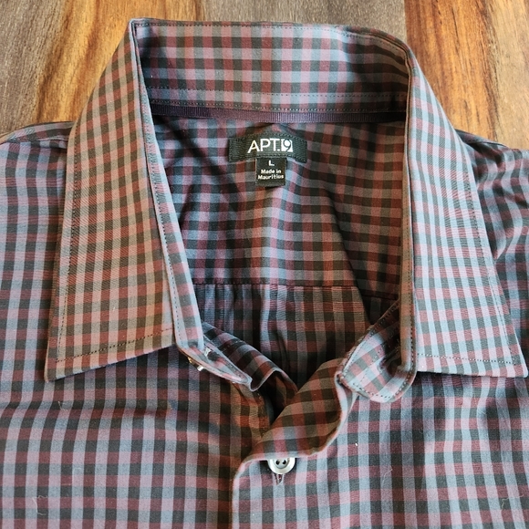 Long Sleeve Button Down Apt. 9 Men's Shirt Plaid Business Casual GUC - Picture 3 of 4